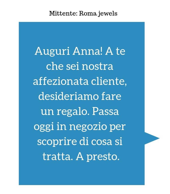 Mobile marketing per la festa della donna - Esempio SMS omaggio