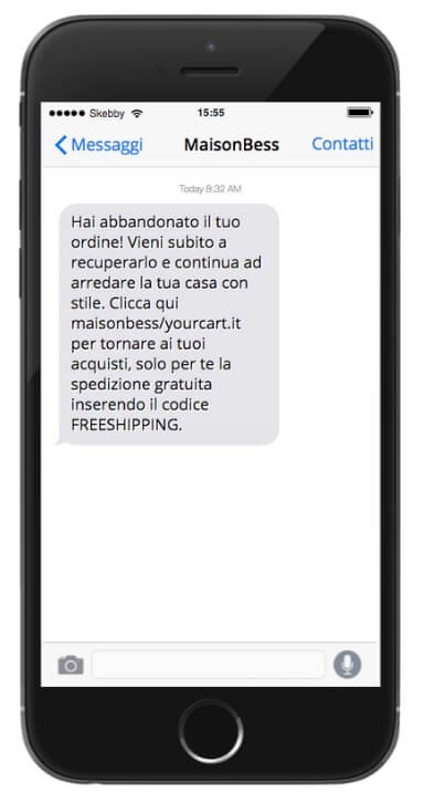 Recupero carrelli abbandonati via SMS