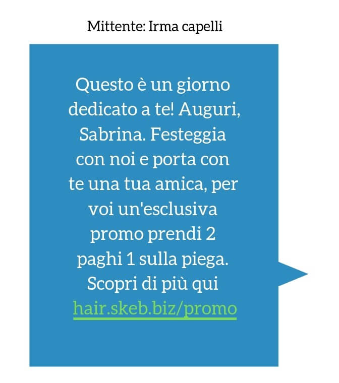 mobile marketing per la festa della donna - Esempio prendi 2 paghi 1