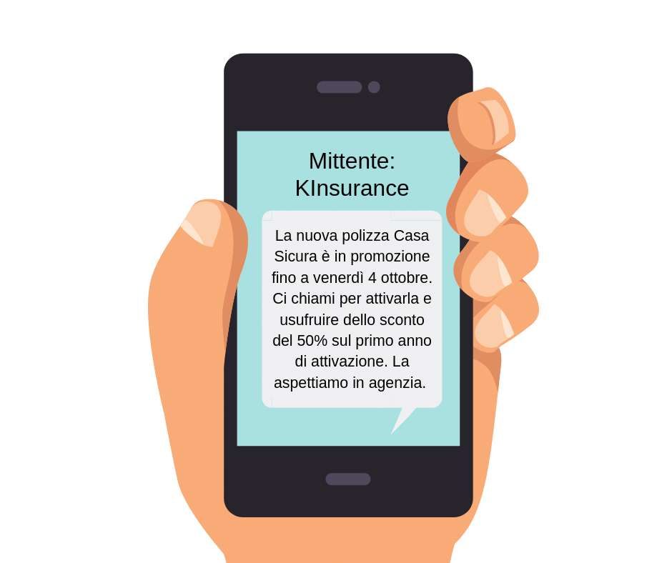 Come mandare SMS da PC a cellulare - Esempio SMS assicurazione