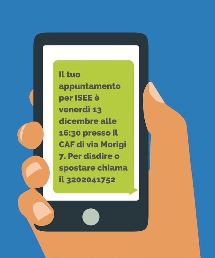 SMS per ricordare appuntamenti - Esempio SMS