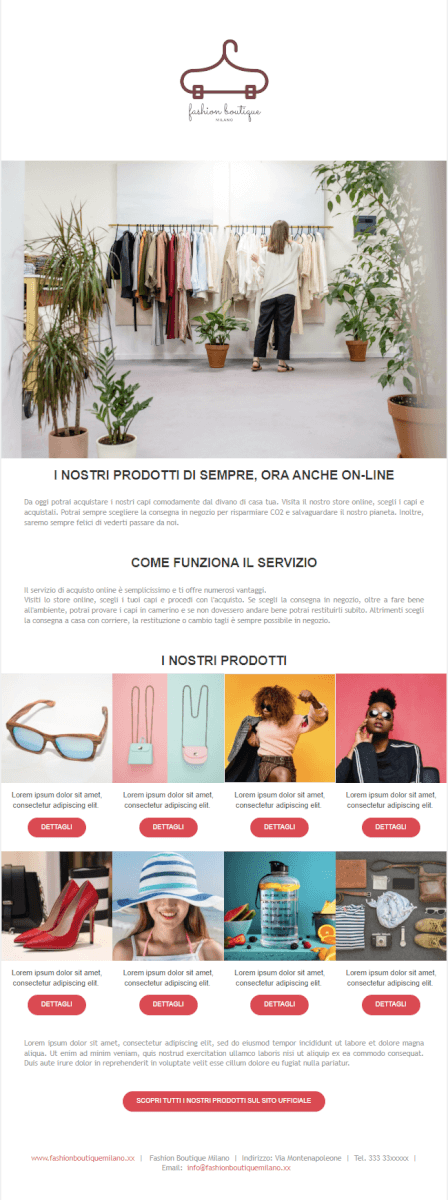 esempio landing page retail per lancio ecommerce